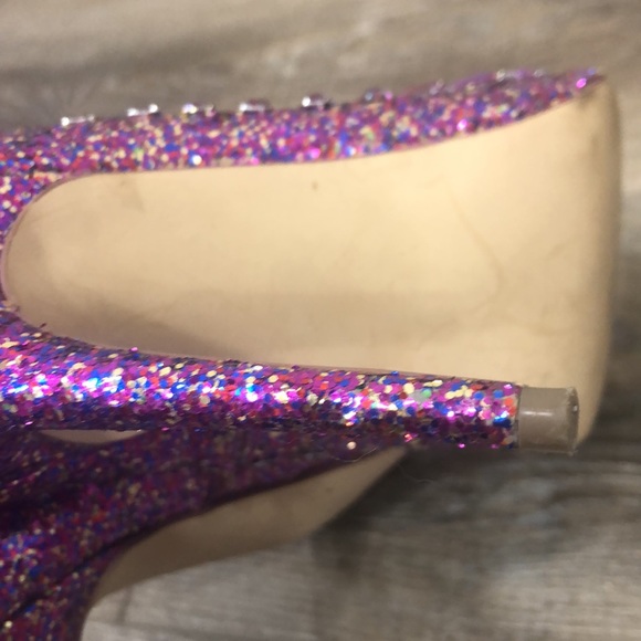 Steve Madden Galaxxie Glitter Sequin Dress Pump Pink Purple Women's 10 - Picture 6 of 10